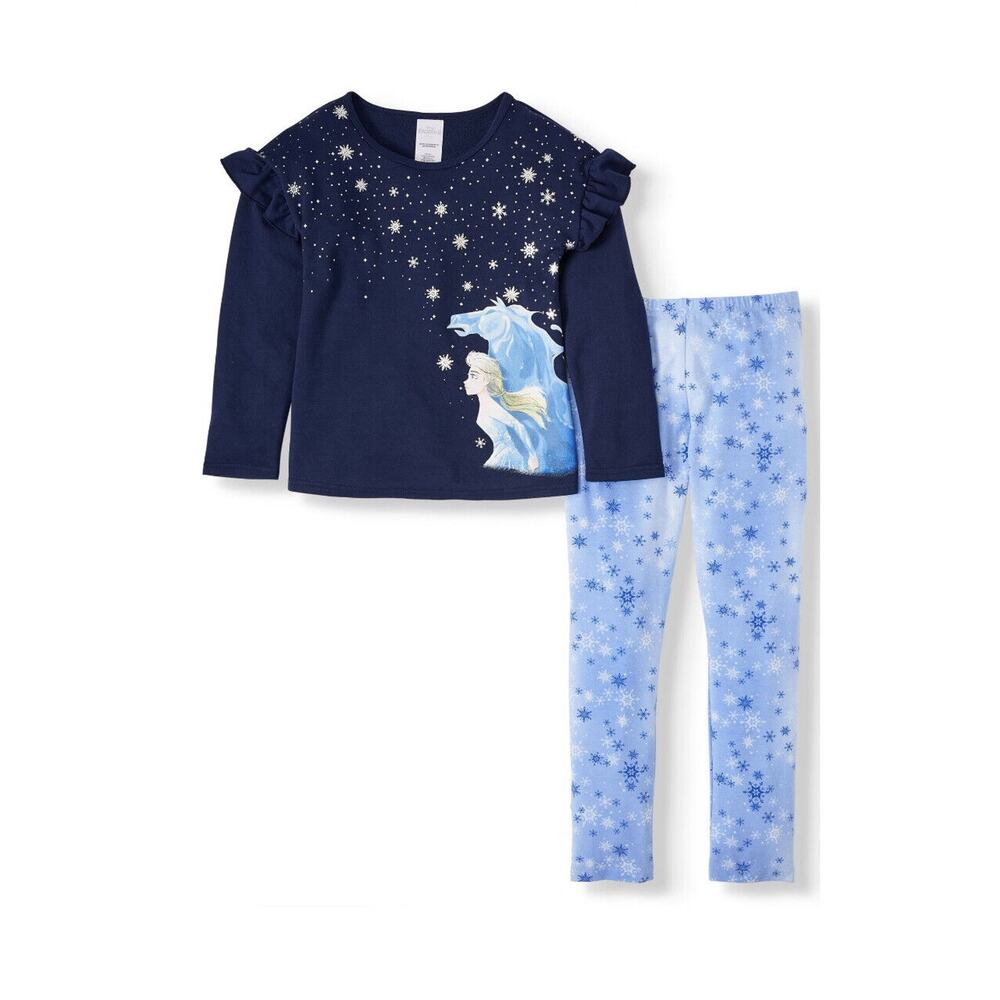 Disney Frozen II Princess Queen Elsa The Nokk Long Sleeve Top Pants Set Size 8
